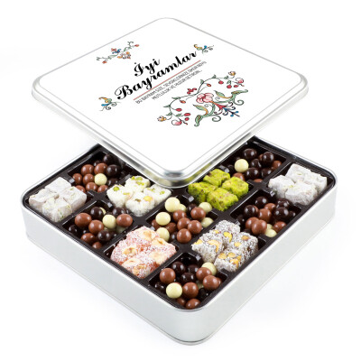 Bayram Hediyesi Kahve Draje + Çifte Kavrulmuş Lokum (Metal Kutu) - Hacı Şerif