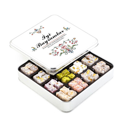 Bayram Hediyesi Karışık Çifte Kavrulmuş Lokum (Metal Kutu) - Hacı Şerif