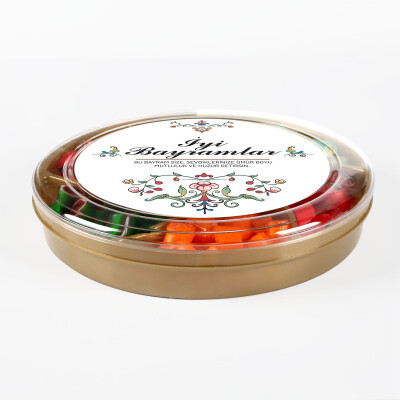 Bayram Hediyesi Meyve Aromalı Karışık Akide Şekeri Şöleni 400g (Yuvarlak Kutu) - 3