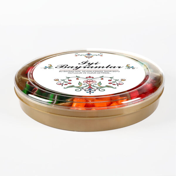 Bayram Hediyesi Meyve Aromalı Karışık Akide Şekeri Şöleni 400g (Yuvarlak Kutu) - 3