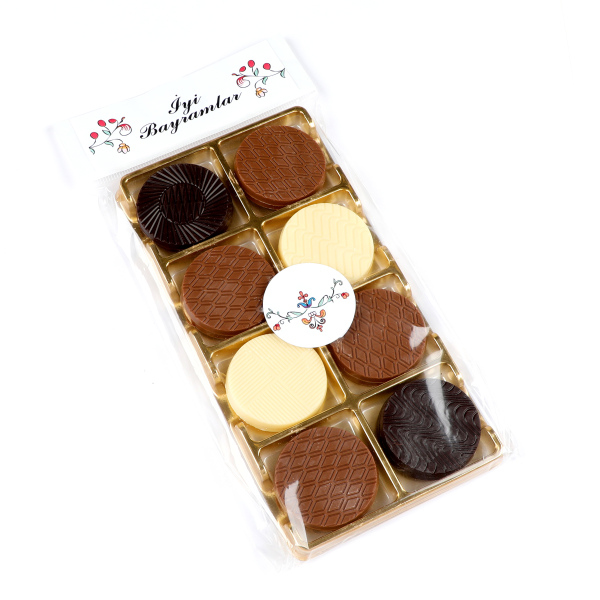 Bayram Hediyesi Sütlü-Bitter-Fildişi 16lı Yuvarlak Madlen Çikolata - 1