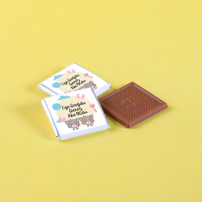 Bebek Çikolatası (Düz Metal Yuvarlak Kutu) 50 Adet Madlen+Kolonya Hediyeli - 2
