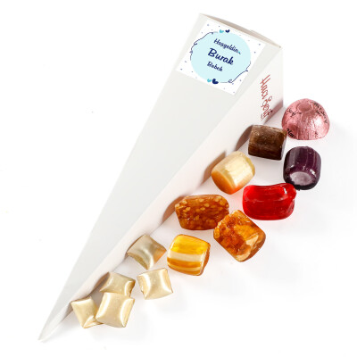 Beyaz Büyük Külah Nane Aromalı Akide + Karışık Akide Şekeri + Çikolatin (Erkek) - Hacı Şerif