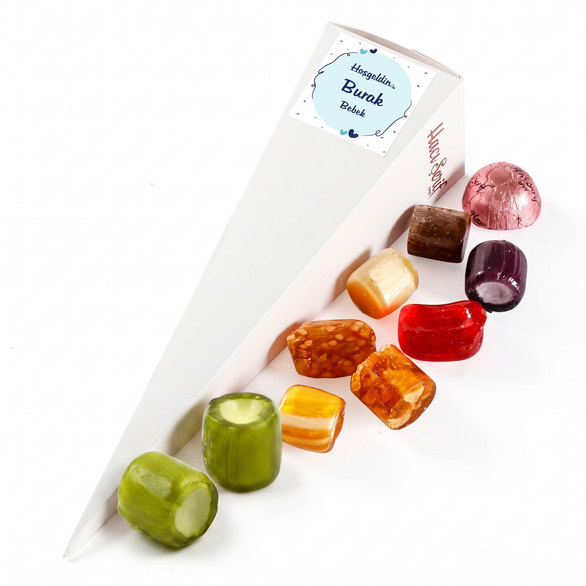 Beyaz Büyük Külah Nane Aromalı Akide + Karışık Akide Şekeri + Çikolatin (Erkek)