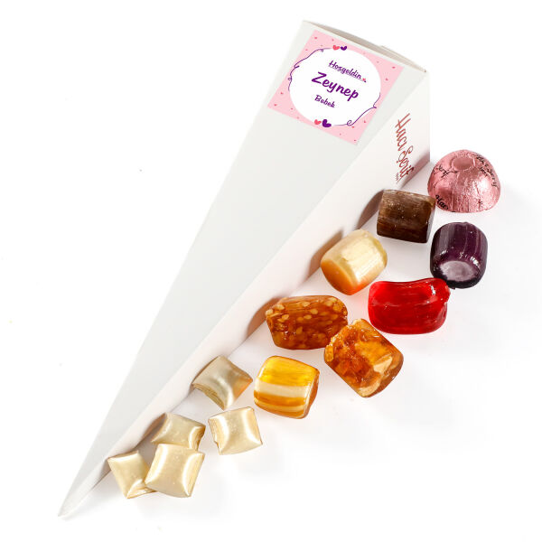 Beyaz Büyük Külah Nane Aromalı Akide + Karışık Akide Şekeri + Çikolatin (Kız) - 1