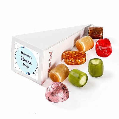 Beyaz Küçük Külah Nane Aromalı Akide + Karışık Akide Şekeri + Çikolatin (Erkek) - Hacı Şerif