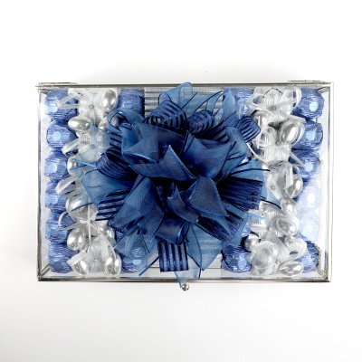 Cam Sandıkta Kız İsteme Söz Nişan Çikolatası (Gümüş) Mavi - 19