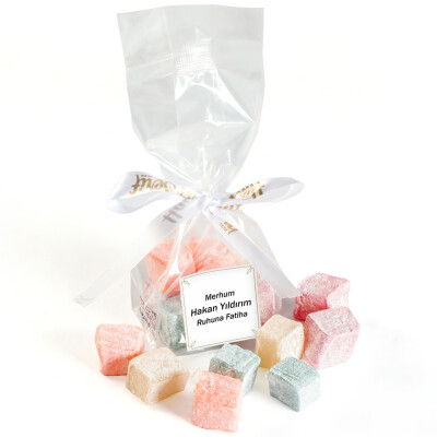 Cenaze Mevlüt Şekeri (Kurdeleli Poşet) Mini Meyveli Kuş Lokum - Hacı Şerif