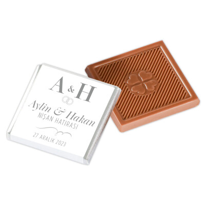 Çiçek Dekorlu Gümüş Söz Nişan 48 Adet Madlen Çikolata Gold Kutu - 2