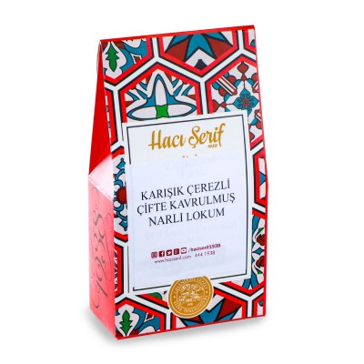 Çifte Kavrulmuş Antep Fıstıklı Narlı Lokum 125g (Dik Kutu) - Hacı Şerif