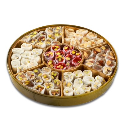 Çifte Kavrulmuş Karışık Yuvarlak Fitil Lokum (500g) - Hacı Şerif