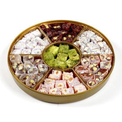 Çifte Kavrulmuş Karışık Yuvarlak Fitil Lokum (500g) - Hacı Şerif