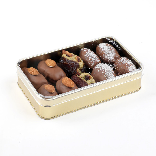 Çikolata Kaplı Hurma Gold Metal Kutu 280gr - 9