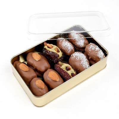 Çikolata Kaplı Hurma Gold Metal Kutu 280gr - 1