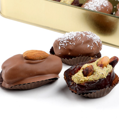 Çikolata Kaplı Hurma Gold Metal Kutu 280gr - 10