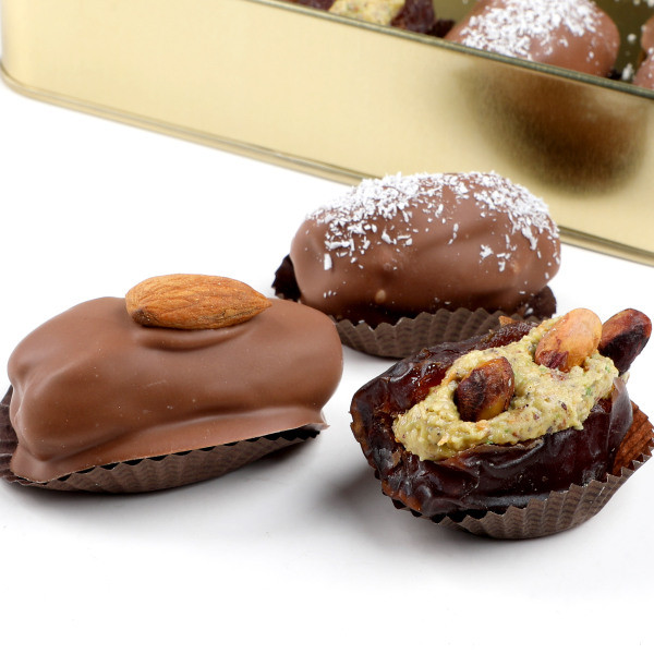 Çikolata Kaplı Hurma Gold Metal Kutu 280gr - 10