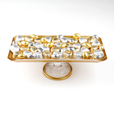 Dikdörtgen Altın Cam Tabak Söz Nişan Kız İsteme Çikolatası - 6