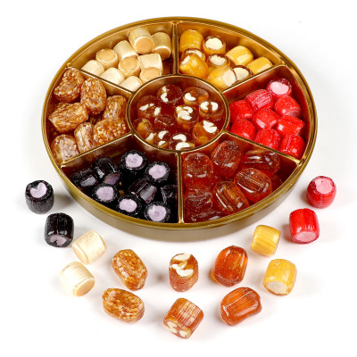 El Yapımı Karışık Akide Şekeri 400g (Yuvarlak Kutu) - Hacı Şerif