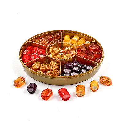 El Yapımı Karışık Akide Şekeri 400g (Yuvarlak Kutu) - Hacı Şerif