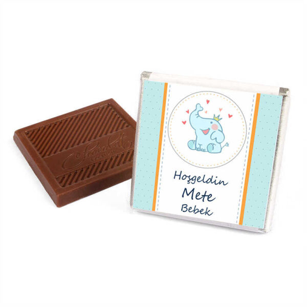 Erkek Bebek Dökme Bebek Çikolatası (50 Adet Madlen Çikolata) - 10