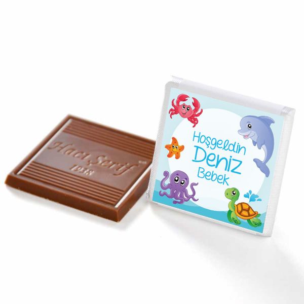 Erkek Bebek Dökme Bebek Çikolatası (70 Adet Madlen Çikolata) - 13