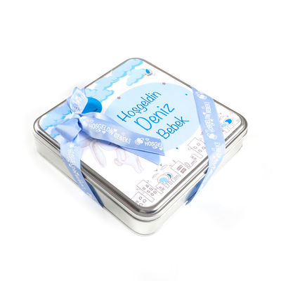 Erkek Bebek Hediyesi Tahinli Truffle Çikolata (Metal Kutu) - 3