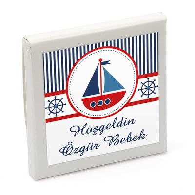 Erkek Bebek Lokumu (32 Adet İnce Kesim Lokum) Sunum Kutusu - 6