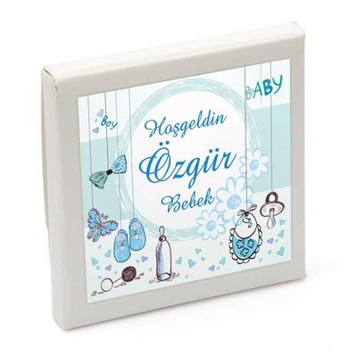 Erkek Bebek Lokumu (48 Adet İnce Kesim Lokum) Sunum Kutusu - 6