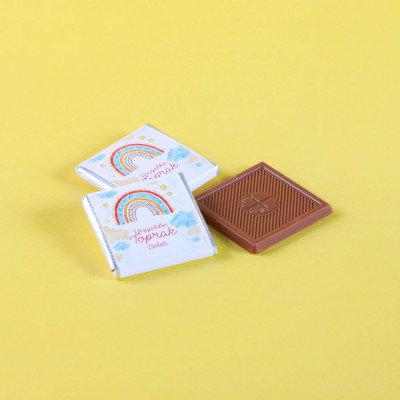 Etiket Baskılı Bebek Çikolatası (Düz Metal Yuvarlak Kutu) 50 Adet Madlen+Kolonya Hediyeli - 5