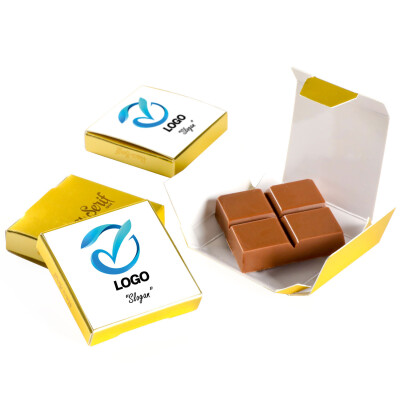 Firmalara Özel Kurumsal Promosyon Logolu (Gold Kutu) Nota Çikolata (Tekli Kutu) - Hacı Şerif