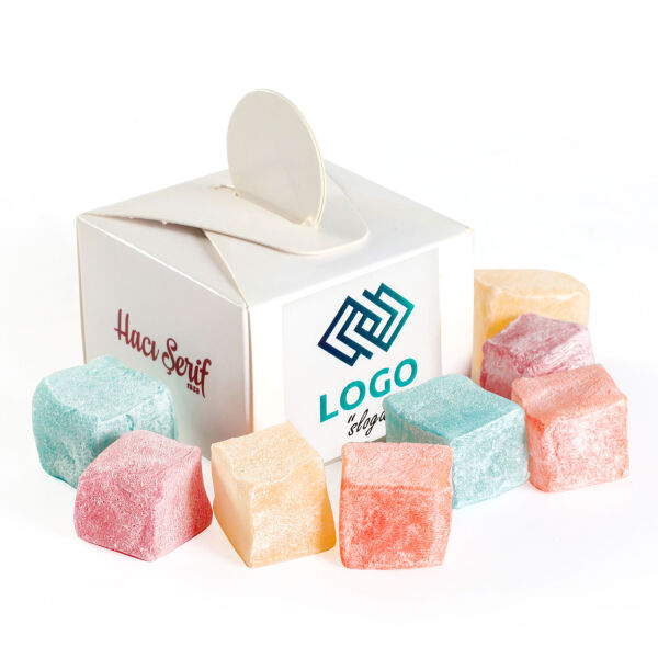 Firmalara Özel Promosyon Kurumsal Logolu (Büyük Kutu) Mini Meyve Lokum - 1