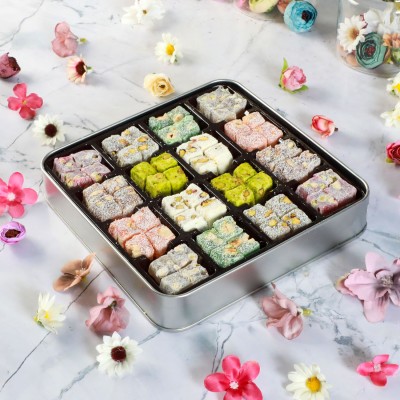 Fotoğraflı 12 Mayıs Hemşireler Günü Hediyesi Karışık Çifte Kavrulmuş Lokum (Metal Kutu) - 2