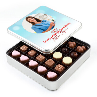 Fotoğraflı 12 Mayıs Hemşireler Günü Hediyesi Special Çikolata (Metal Kutu) - 1