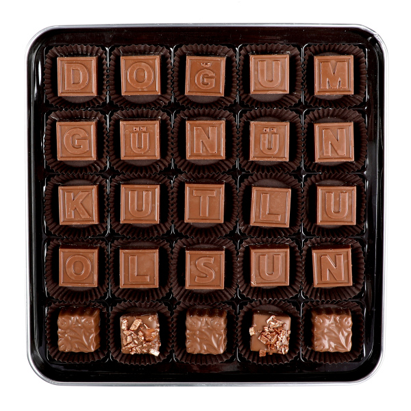 Fotoğraflı İsimli Doğum Günü Hediyesi Harf ve Special Çikolata (Metal Kutu) - 2