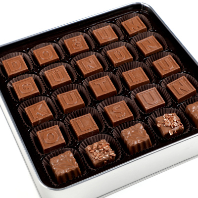 Fotoğraflı İsimli Doğum Günü Hediyesi Harf ve Special Çikolata (Metal Kutu) - 5