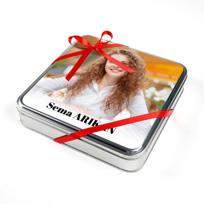 Fotoğraflı İsimli Hediye Karışık Sultan Lokumu Metal Kutu 450g - 3