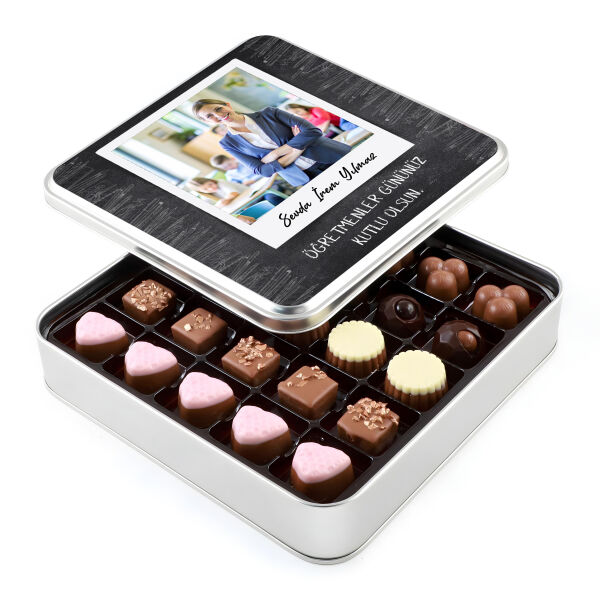 Fotoğraflı İsimli Öğretmenler Günü Hediyesi Special Çikolata (Metal Kutu) - 1