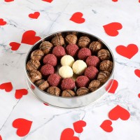 Fotoğraflı Sevgiliye Hediye Karışık Special Truffle Çikolata (Yuvarlak Metal Kutu) Model:2 - 2