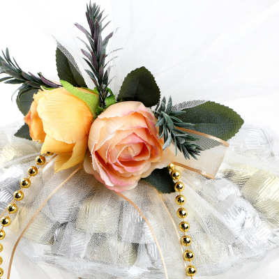 Gold Ayaklı Yaprak Cam Tabak Söz Nişan Kız İsteme Çikolatası - 5