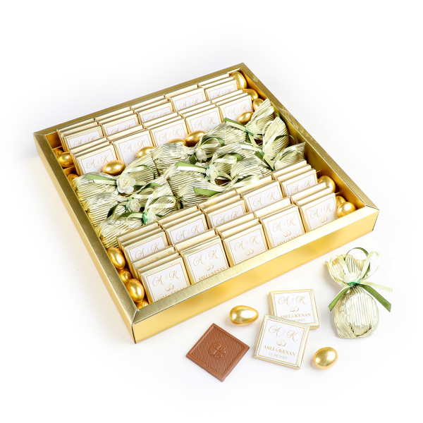 Gold Kutuda Nikah-Söz-Nişan Madlen Baton Çikolata ve Draje - 1
