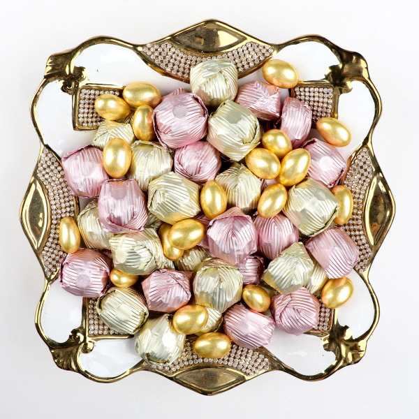 Gold Tabak Taşlı Söz Nişan Çikolatası - 7