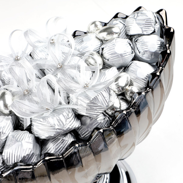 Gümüş Ayaklı Oval Cam Tabak Söz Nişan Kız İsteme Çikolatası - 6