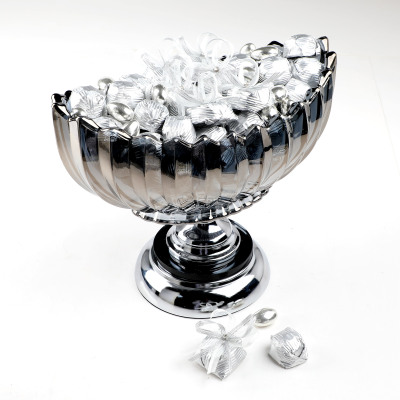 Gümüş Ayaklı Oval Cam Tabak Söz Nişan Kız İsteme Çikolatası - 2