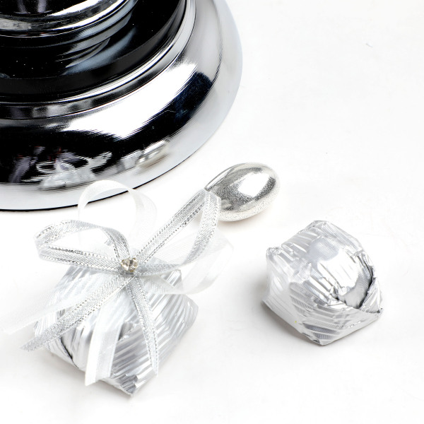 Gümüş Ayaklı Oval Cam Tabak Söz Nişan Kız İsteme Çikolatası - 3