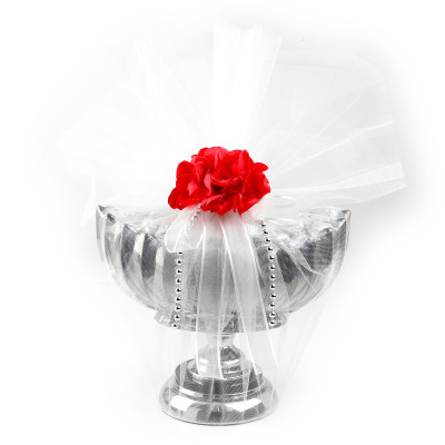 Gümüş Ayaklı Oval Cam Tabak Söz Nişan Kız İsteme Çikolatası - 8