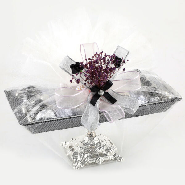 Gümüş Ayaklı Tabak Kız İsteme Çikolatası (Cam) - 1