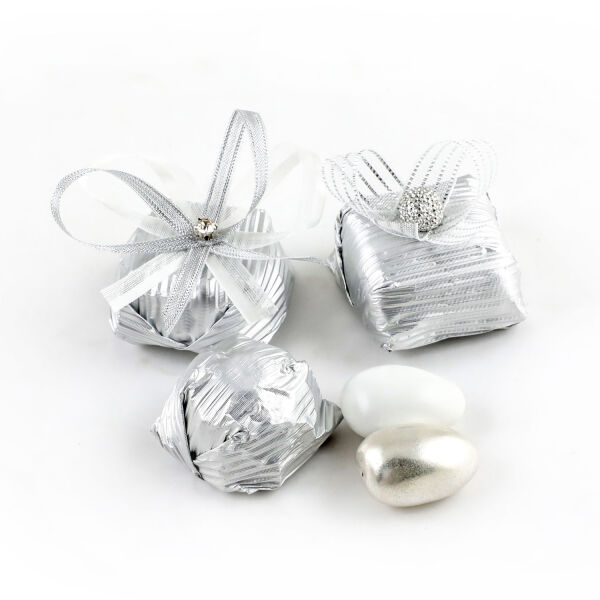 Gümüş Cam Ayaklı Tabak Kız İsteme Çikolatası - 4