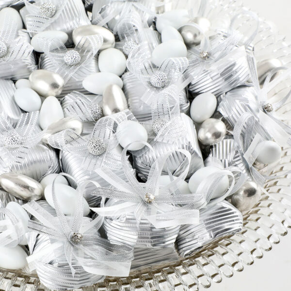 Gümüş Cam Ayaklı Tabak Kız İsteme Çikolatası - 3