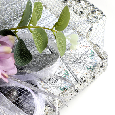 Gümüş Dikdörtgen Aynalı Tepside Nikah-Söz-Nişan Çikolatası - 40