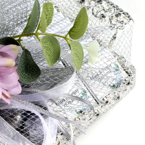 Gümüş Dikdörtgen Aynalı Tepside Nikah-Söz-Nişan Çikolatası - 40